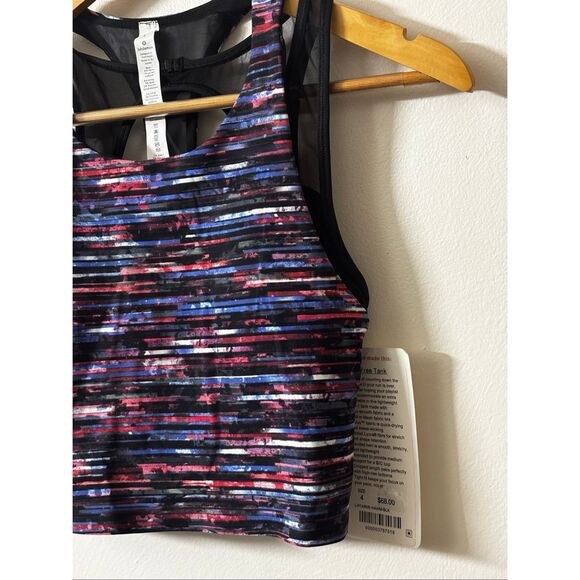 Lululemon Break Free Tank Nulux Hinshu Alpine White Multi Black size 4 new - Picture 3 of 11